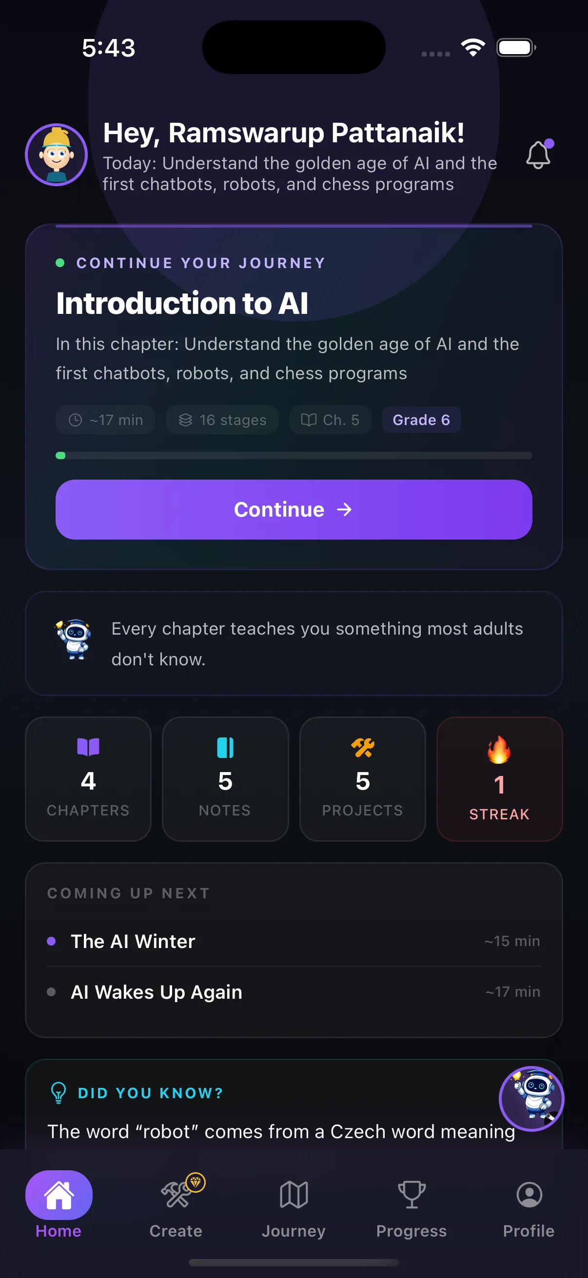 LittleAIMaster app — your child's AI learning home